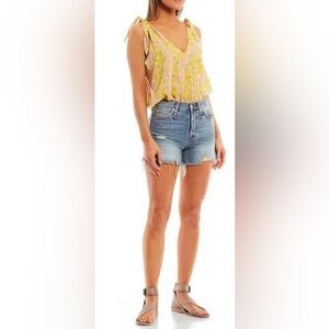 FREE PEOPLE We The Free Cutoff Denim Jean Shorts Shout & Twist Size 30